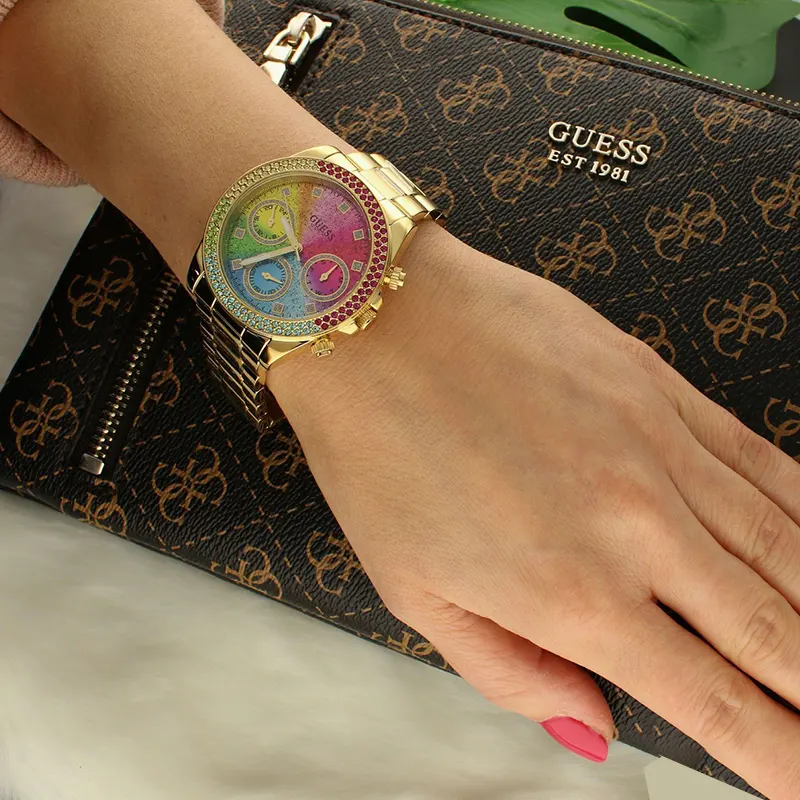 Guess Sol Multifunction Multi-Color Dial Gold-tone Ladies Watch- GW0483L4